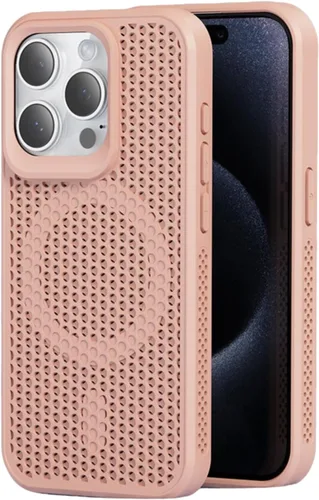 Vista 18 de Funda protectora para iPhone 13, compatible con MagSafe, doble capa de disipación de calor de panal de abeja, transpirable y a prueba de golpes