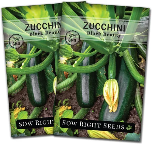 Vista 7 de Sow Right Seeds - Semillas de calabacín Black Beauty para plantar - Paquete de reliquia sin OMG con instrucciones para plantar un huerto doméstico