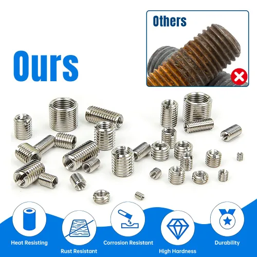 Vista 3 de 10 piezas de inserción de rosca autorroscante, tuerca reductora de acero inoxidable de 0.236 in hembra M3x0.0.197 in macho M5x0.0.315 in