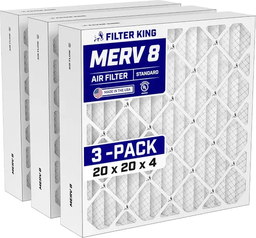 Vista 310 de Filter King Filtro de aire de 5.5x13.5x1 Paquete de 3 Filtros plisados MERV 8 HVAC para horno A/C Fabricado en Estados Unidos Tamaño real