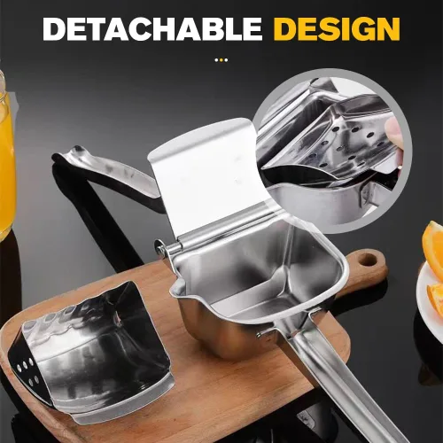 Vista 7 de Extractor de jugo de fruta fresca, exprimidor manual 2026 con agarre ergonómico, exprimidor de limón resistente de aleación de aluminio para limón
