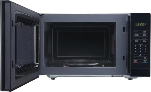 Vista 3 de Magic Chef Horno microondas compacto para encimera, 1000 vatios, negro, 1.1 pies cúbicos - Aparato de cocina digital con cocción de un solo toque