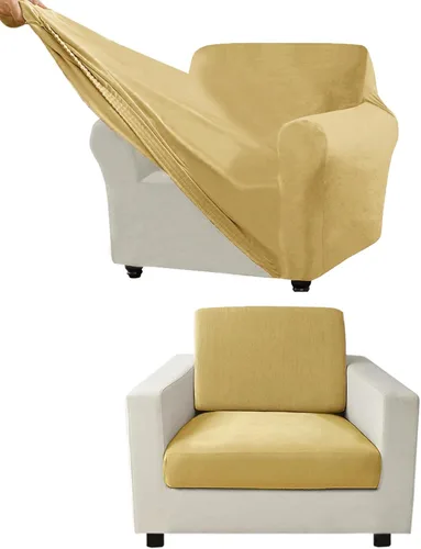 Vista 96 de Funda para Sofá de Terciopelo, Fundas Elásticas para Sofá para Funda Principal Separada/Respaldos y Cojines de Asiento, Funda para Sofá, para Fundas