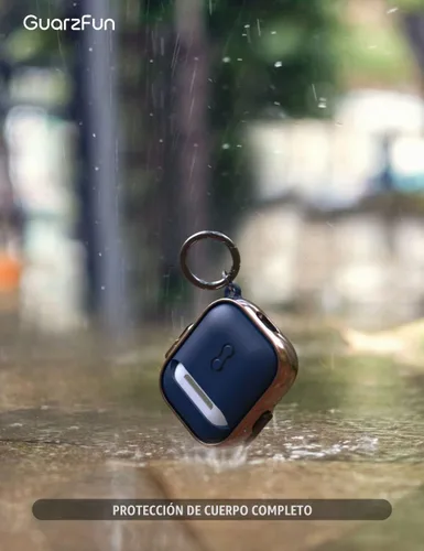 Vista 6 de funda para AirPods 1ra y 2da generación, funda Airpod con clip de llavero de cierre seguro, funda protectora de material híbrido de cuerpo completo