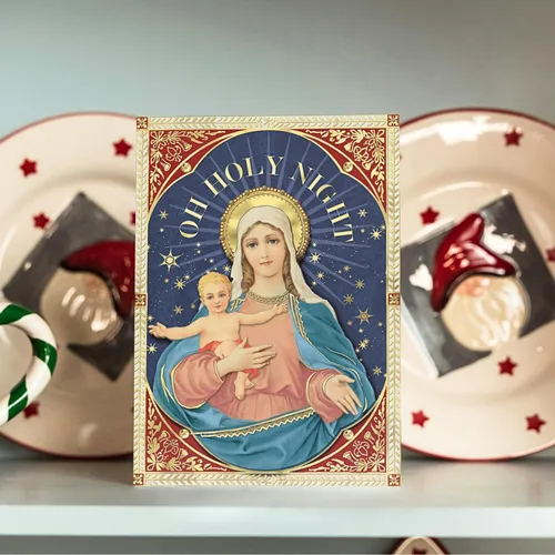 Vista 4 de Punch Studio Oh Holy Night Mary - Tarjetas dimensionales en caja con 12 tarjetas adornadas y sobres (57749)