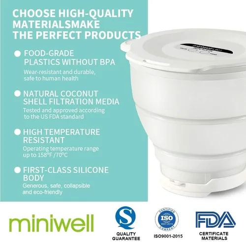 Vista 4 de miniwell Sistema de filtración - Filtro de campamento de agua con filtro reemplazable - para purificación de senderismo - Elimina cloro, sedimentos