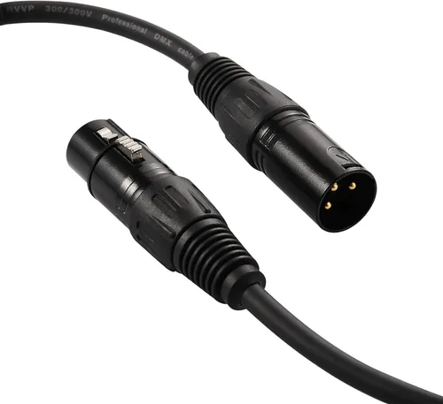 Vista 2 de MFL. Adaptador DMX de 3 pines a 5 pines (3 pines macho a 5 pines hembra) Señal XLR DMX cable de 3 pines a 5 pines para micrófono de iluminación