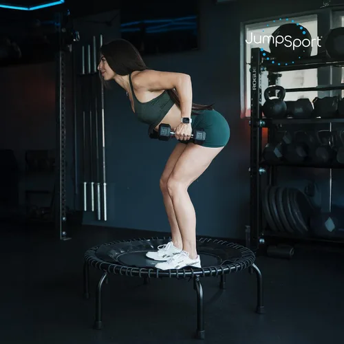 Vista 7 de JumpSport Essential Steel Frame - Mini trampolín de fitness para adultos, 39 pulgadas, modelos 220, 230 y 250, equipo de ejercicio y entrenamiento