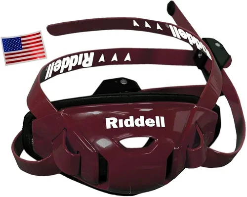 Vista 8 de Riddell SpeedFlex Hard Cup Cam-Loc Chinstrap + calcomanía para casco de la bandera de Estados Unidos