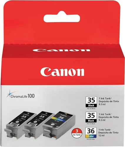 Vista 2 de Canon PGI-35/CLI-36 Paquete de valor de 2 cartuchos de tinta negros y 1 color compatible con iP100, iP110, tanque de tinta de color CLI-36