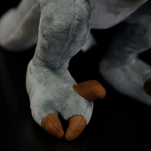 Vista 4 de lilizzhoumax Velociraptor - Peluches realistas de velociraptor gris, animales de peluche suaves, juguetes realistas de 17 pulgadas, relleno