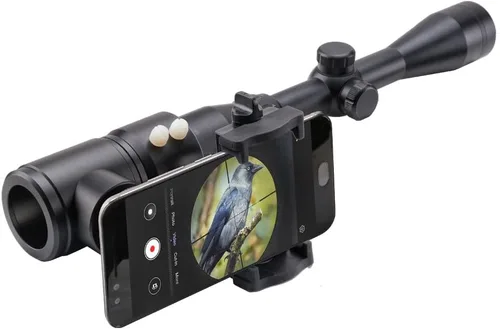 Vista 4 de adaptador de cámara para mira de rifle - Adaptador de cámara para smartphone para caza y observación de aves - Dos puntos de vista - Ángulos duales