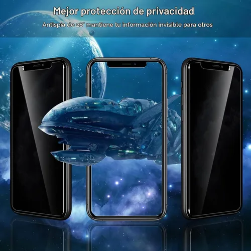 Vista 3 de WHPXJY Paquete de 2 protectores de pantalla de privacidad para iPhone 11 Pro Max y iPhone Xs Max, anti-espía, inastillable, película de vidrio