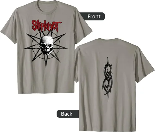 Vista 14 de Slipknot Skull playera Estrella, hombre 2XL, Jaspeado oscuro Asfalto