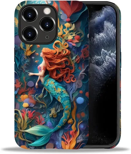 Vista 21 de DAIZAG Funda compatible con iPhone 11, hermoso color arena, patrón completo, carcasa rígida híbrida de plástico TPU + funda de protección