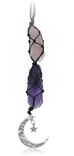 Vista 15 de BOHO GARDEN Abalorio colgante de cristal para automóvil, accesorios de coche colgantes para espejo retrovisor para mujer, adorno colgante