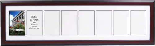 Vista 46 de Creative Picture Frames Marco de Fotos Negro con 2 Aberturas de Vidrio que Contiene Fotografías de 5 por 7 Pulgadas con Paspartú Negro de 10X12