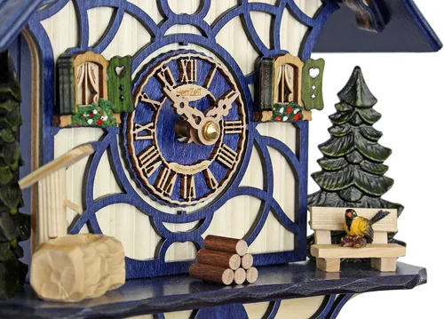 Vista 5 de HerrZeit de Adolf Herr Reloj de cuco de cuarzo - Azul mágico AH 34 QM