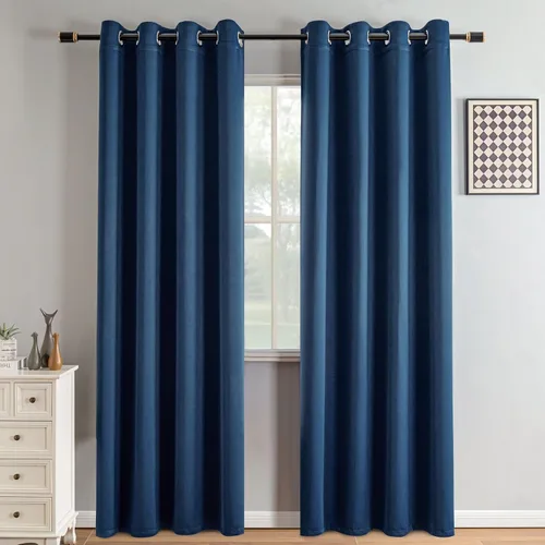 Vista 57 de IGEMAEVE Cortinas opacas de tamaño personalizado para dormitorio, 100 % opacas, 1 panel, aislamiento térmico, cortinas de oscurecimiento