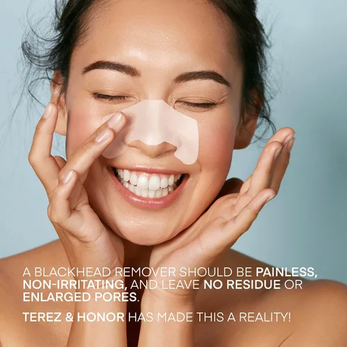 Vista 7 de TEREZ & HONOR Parches de poros para eliminar puntos negros: fórmula coreana patentada SkinCare, apunta a los poros en 3 pasos, natural, suave, sin