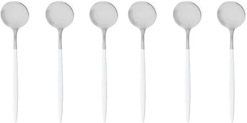 Vista 10 de Cubiertos de plata blanca pulida mate, diseño ligero, 36 piezas de acero inoxidable, juego de cubiertos de servicio para 6, incluyendo tenedores