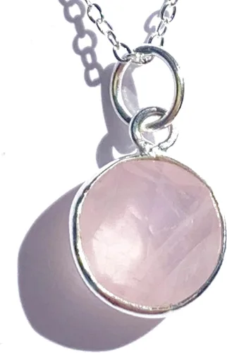 Vista 31 de Collar con colgante redondo, piedras preciosas naturales, labradorita, piedra lunar arcoíris, cristal, cuarzo rosa, amatista, citrino, plata de ley