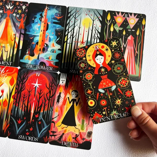 Vista 4 de Baraja de Tarot Tzxamsez Wonderland, Cartas de Tarot para Principiantes, Cartas de Adivinación