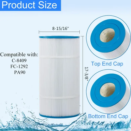 Vista 2 de HANXER® C-8409 Productos de filtración - Cartucho de filtro de repuesto para piscina y spa para Filbur FC-1292, PA90, CX900-R, 25230-0095S, 817-175