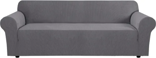 Vista 60 de H.VERSAILTEX Funda elástica para sofá, fundas suaves para muebles de 3 cojines, con tela jacquard gruesa a cuadros con parte inferior elástica, sofá