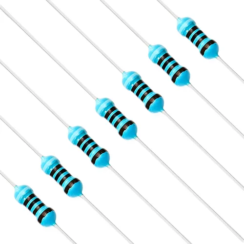 Vista 55 de Chanzon 100 piezas 1 Ω ohm Resistencia 1/4 W (0.25 W) Resistencia fija de película metálica 0.01 ±1% Tolerancia 1R MF Resistencias de agujero