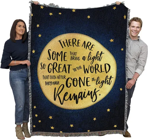 Vista 15 de Pure Country Weavers Manta con texto en inglés "I Am The Gentle Breeze Upon Your Face" con diseño de flores, para regalo de duelo y condolencia