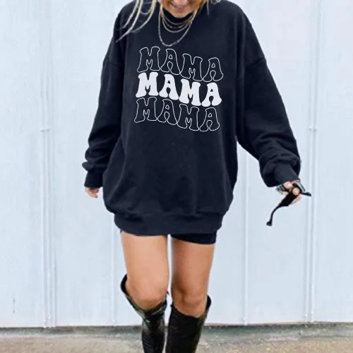 Vista 6 de ASTANFY Sudadera de gran tamaño para mujer, con cuello redondo, holgada, de manga larga