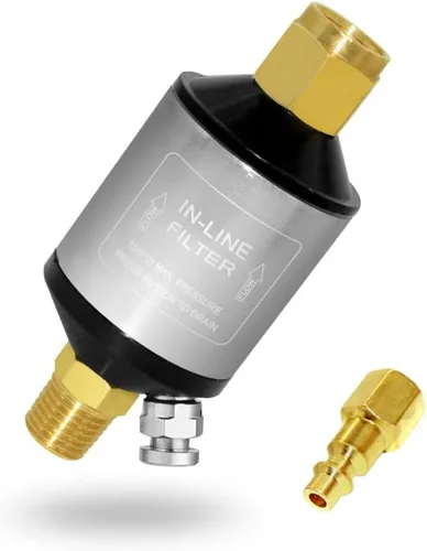 Vista 8 de beduan Filtro separador de aceite de agua, filtro NPT macho y hembra de 1/4 de pulgada para pistola rociadora de hilo de aire (2 unidades)