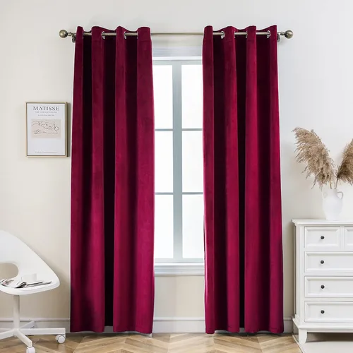 Vista 15 de Pleasant Boulevard - Cortinas de terciopelo para decoración interior de habitaciones y ventanas grandes, elegantes, estilo con ojales, 2 paneles