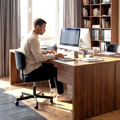 Vista 7 de Silla de tocador con ruedas, bonita silla de escritorio sin brazos con respaldo, silla de oficina pequeña giratoria de altura ajustable, cómoda