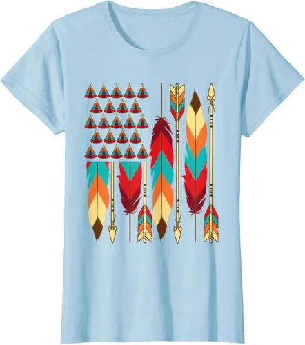 Vista 27 de Native American Bandera - Camiseta de veteranos indígenas del Mes del Orgullo, Negro, S