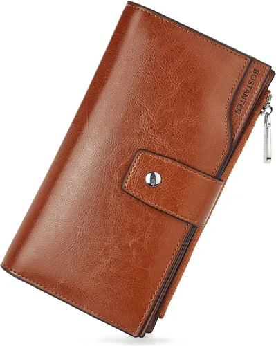 Vista 85 de BOSTANTEN - Cartera de piel auténtica para mujer con bolsillo con cremallera, Rojo rosa), BL3162011Krosered