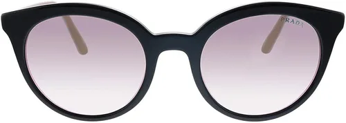 Vista 2 de Prada PR 02XS 541726 - Lentes de sol redondos de plástico negro con lente de espejo rosa