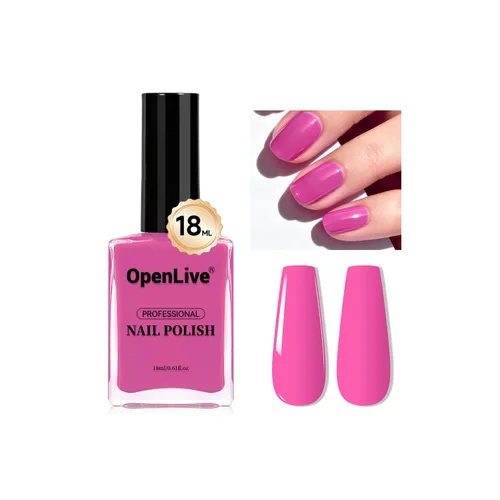 Vista 8 de OpenLive Esmalte de uñas negro de 0.6 fl oz, gran volumen, secado rápido, secado rápido y de larga duración, arte de uñas de color para bricolaje