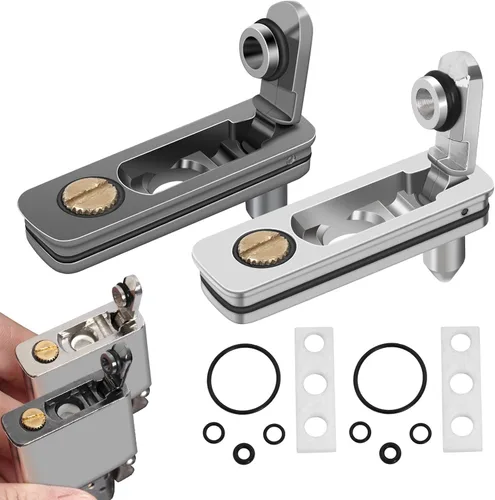 Vista 10 de Paquete de 2 juntas de metal para encendedor, kit clásico de tapa Plateado (Classic Silver)