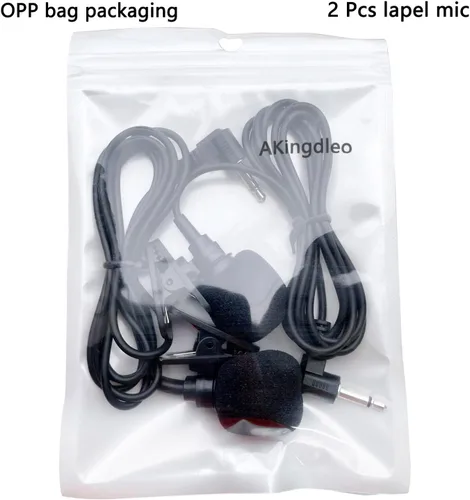 Vista 2 de Akingdleo 2 piezas Micrófono de solapa portátil 3.5mm Audio Compatible con Amplificadores de voz S6