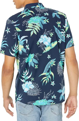 Vista 2 de Volcom Camisa hawaiana de manga corta con botones florales de mármol regular para hombre