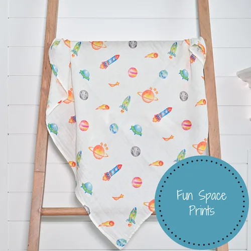 Vista 6 de LollyBanks Manta de Envolver, Manta de Bebé 100% Algodón, Manta de Envolver de Muselina Suave 47 x 47 Pulgadas, Manta de Bebé Neutra para Niños