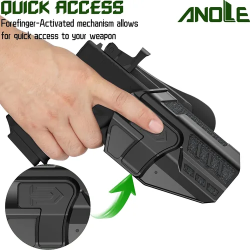 Vista 4 de Level Ⅱ/Ⅲ Optic Cut Holster OWB for Glock 17 19 19x 44 45 Gen 1-5, Glock 22 23 31 32 Gen1-4, Right Hand