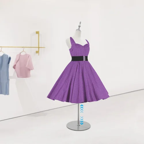 Vista 5 de Maniquí de forma de vestido, 27-51 pulgadas de altura ajustable, cuerpo de maniquí, cuerpo de maniquí femenino, torso femenino, soporte para ropa