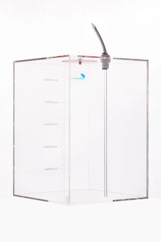 Vista 3 de Marine Color Acryli Made - Cubo de almacenamiento de líquidos que funciona con bomba dosificadora, contenedor de depósito con sistema de cierre