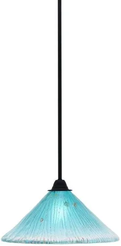 Vista 7 de Toltec Lighting Paramount - Mini colgante de 1 luz en acabado negro mate con cristal de arte perla de 7 pulgadas y estilo negro