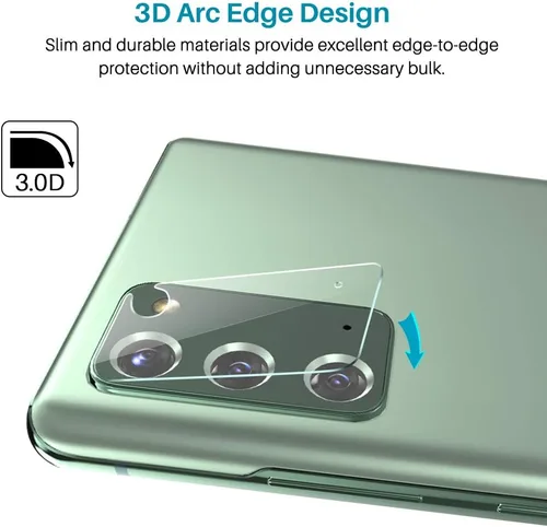 Vista 4 de Paquete de 4 protectores de pantalla de vidrio templado L4K + 2 protectores de lente de cámara compatibles con Samsung Galaxy Note 20, nueva