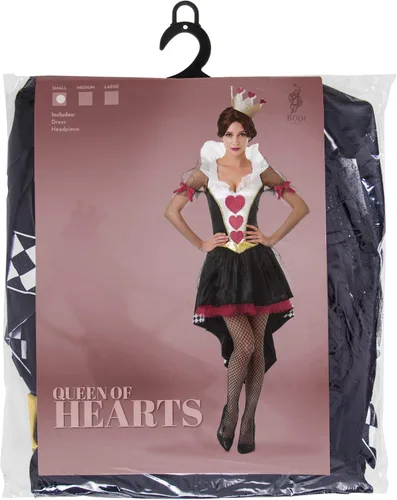 Vista 5 de Queen of Hearts - Disfraz de Halloween para mujer, vestido rojo y corona