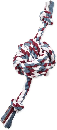 Vista 5 de Mammoth Pet Products Flossy Chews - Bola de puño de mono con extremos de cuerda, pequeña, 13 pulgadas, multicolor (20090F)